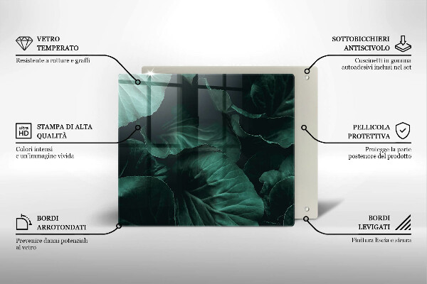 Proteggi piano induzione Foglie selvatiche scure