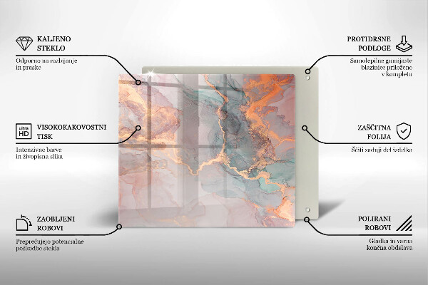 Copri piano cottura Marmo con oro