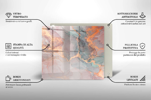 Copri piano cottura Marmo con oro