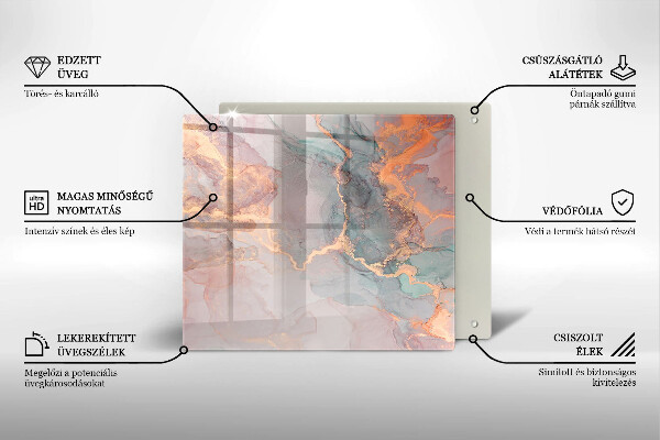 Copri piano cottura Marmo con oro