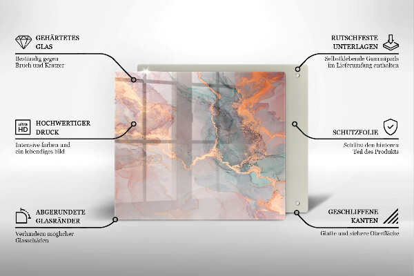 Copri piano cottura Marmo con oro