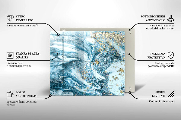 Copri piano cottura Struttura con oro
