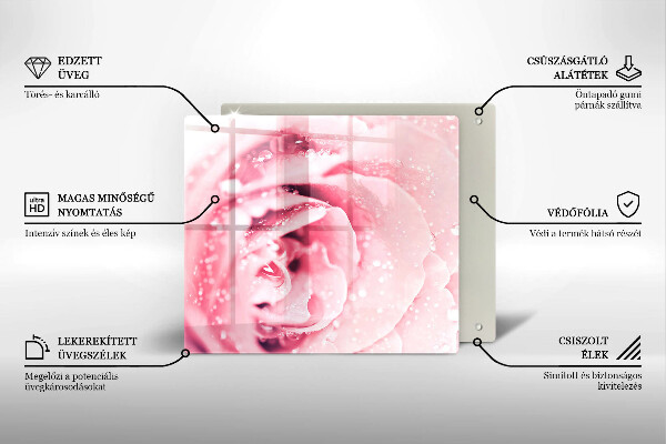 Copri piano cottura Gocce di rugiada e fiore di rosa