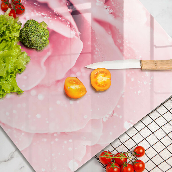 Copri piano cottura Gocce di rugiada e fiore di rosa