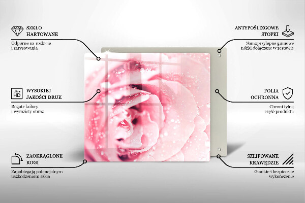 Copri piano cottura Gocce di rugiada e fiore di rosa