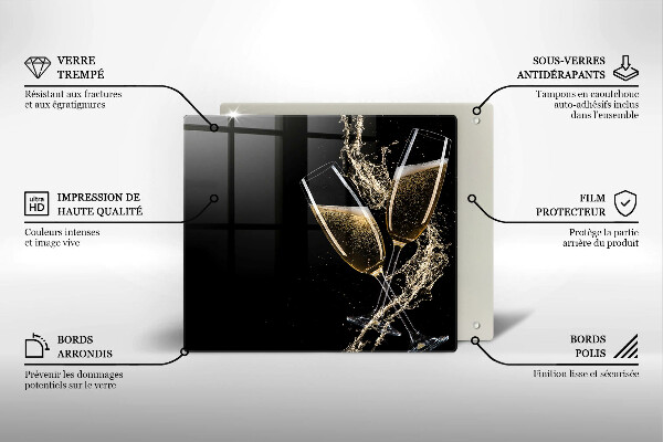 Copertura piano induzione Bicchieri di champagne