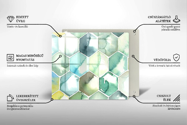 Copri piano cottura Esagoni dell'acquerello