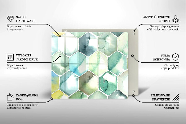 Copri piano cottura Esagoni dell'acquerello