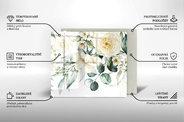 Copri piano cottura Fiori ad acquerelli