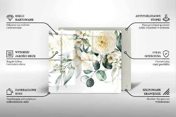 Copri piano cottura Fiori ad acquerelli