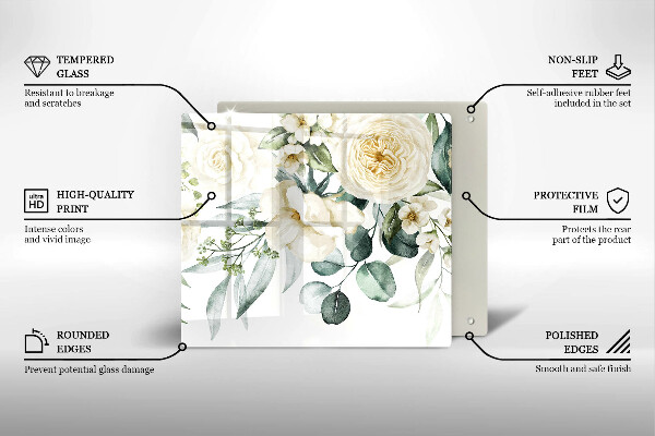 Copri piano cottura Fiori ad acquerelli