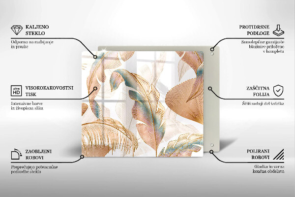 Copri piano cottura Piume e foglie boho