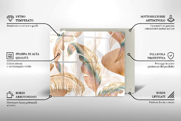 Copri piano cottura Piume e foglie boho