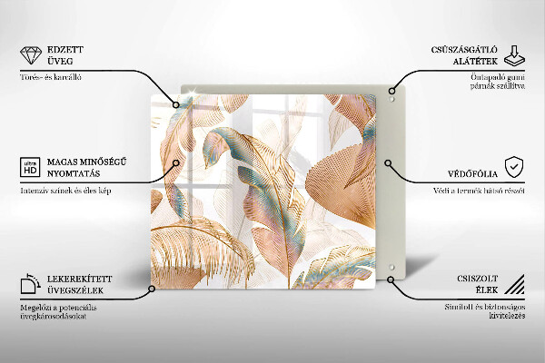 Copri piano cottura Piume e foglie boho