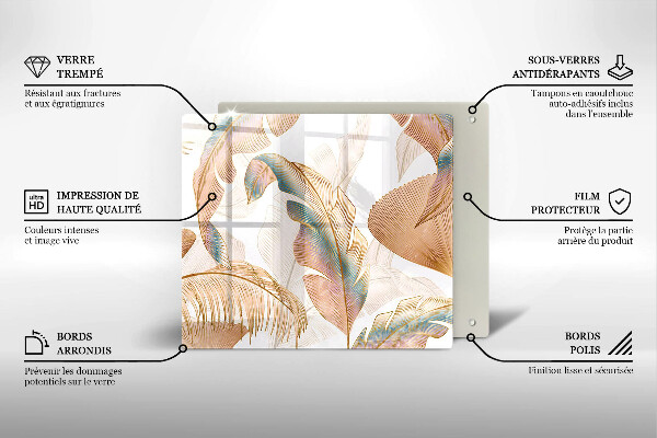 Copri piano cottura Piume e foglie boho