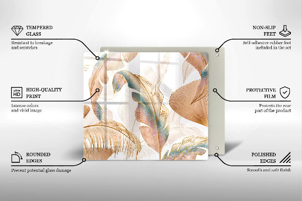 Copri piano cottura Piume e foglie boho