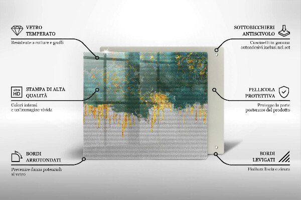 Copri piano cottura Astrazione con l'oro