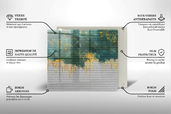 Copri piano cottura Astrazione con l'oro