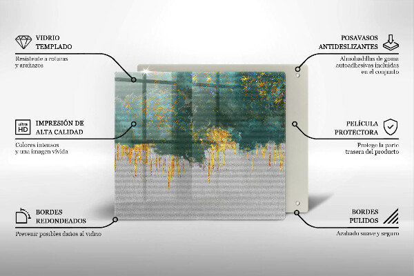 Copri piano cottura Astrazione con l'oro