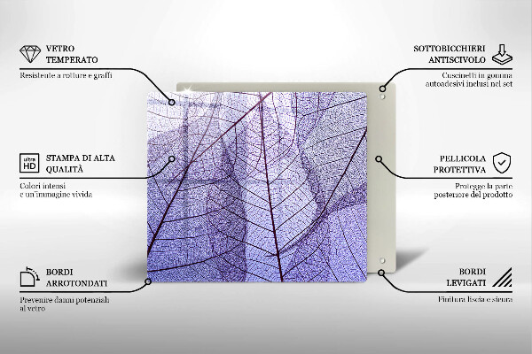 Copri piano cottura Foglie con venature