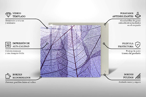 Copri piano cottura Foglie con venature