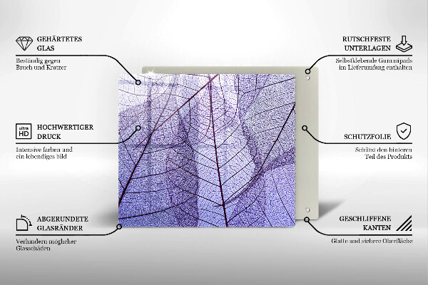 Copri piano cottura Foglie con venature