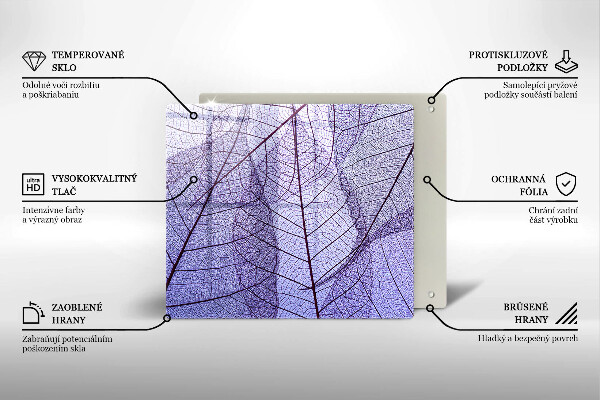 Copri piano cottura Foglie con venature