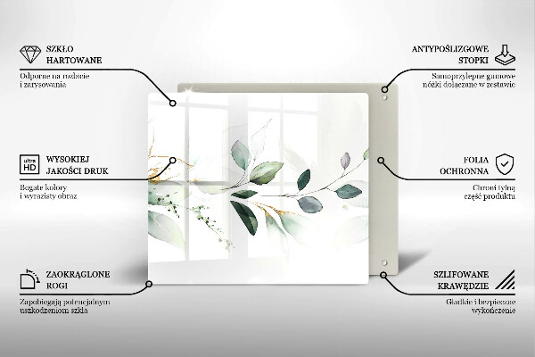 Copri piano cottura Foglie ad acquerello