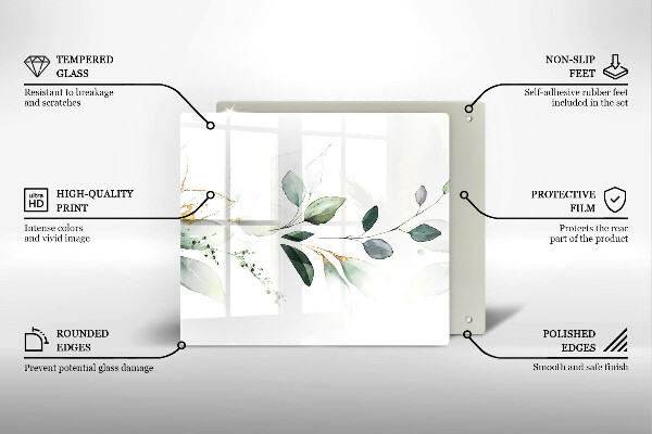 Copri piano cottura Foglie ad acquerello