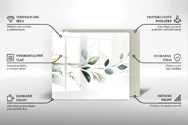 Copri piano cottura Foglie ad acquerello