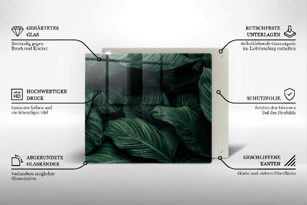 Copertura piano induzione Foglie scure