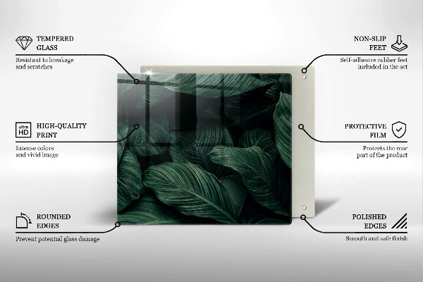 Copertura piano induzione Foglie scure