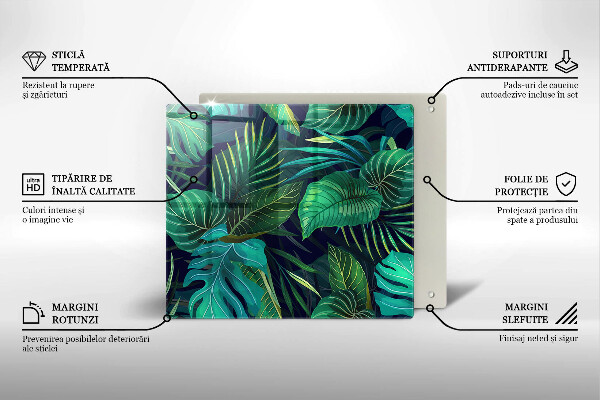 Copertura piano induzione Illustrazione delle foglie della giungla