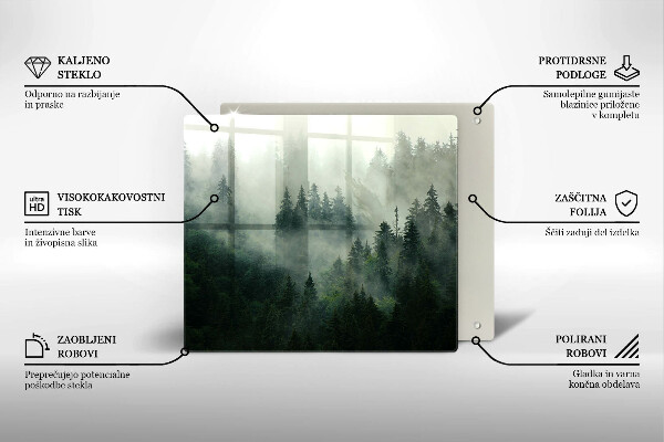 Copri piano cottura Paesaggio forestale nebbioso