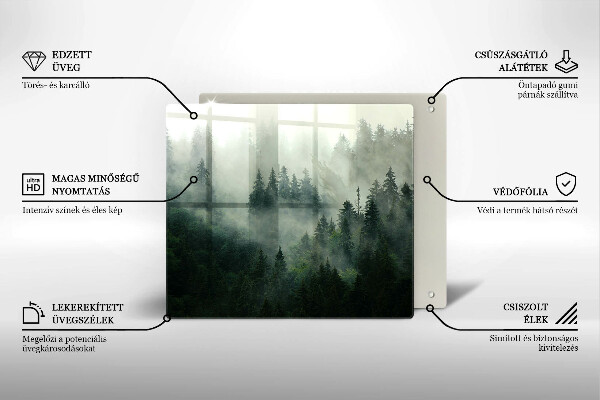 Copri piano cottura Paesaggio forestale nebbioso