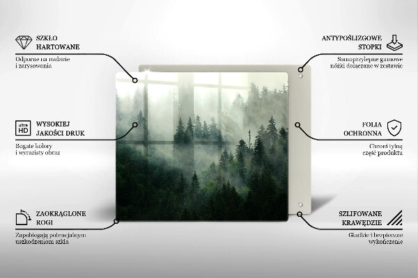 Copri piano cottura Paesaggio forestale nebbioso