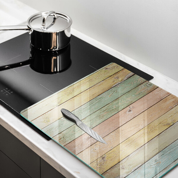 Copri piano cottura Tavole vintage colorate