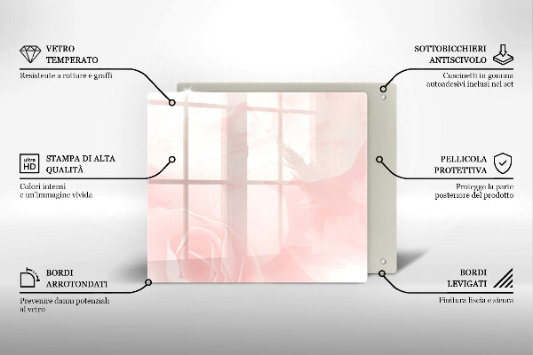 Copri piano cottura Sfondo di rose pastello