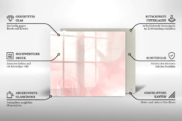 Copri piano cottura Sfondo di rose pastello