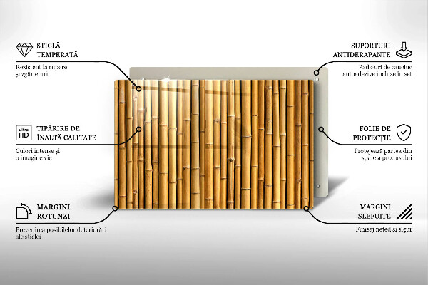 Copri piano cottura Bambù boho naturale
