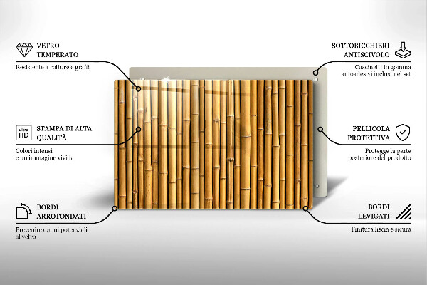Copri piano cottura Bambù boho naturale