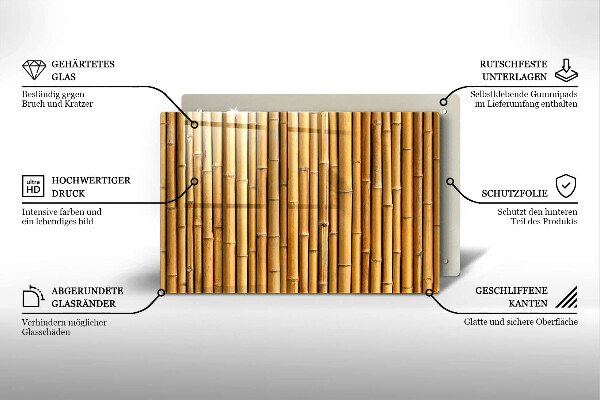 Copri piano cottura Bambù boho naturale