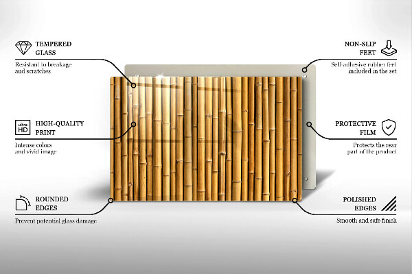Copri piano cottura Bambù boho naturale