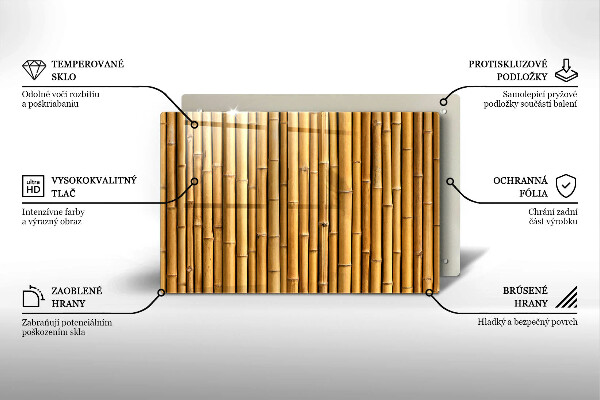 Copri piano cottura Bambù boho naturale