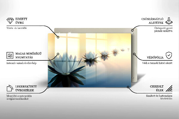 Copri piano cottura Fiori di giglio sull'acqua