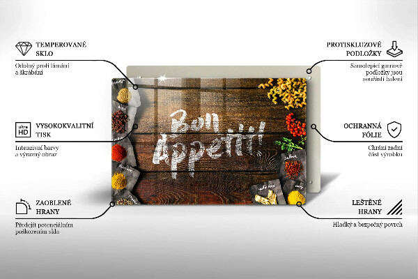 Copri cucina in vetro Bon appetit