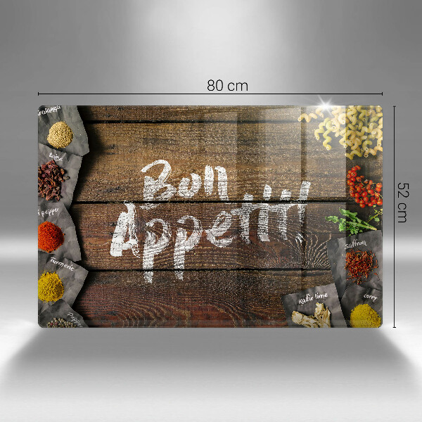 Copri cucina in vetro Bon appetit
