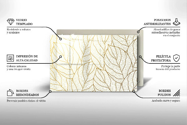 Copri piano cottura Modello di foglie line-art
