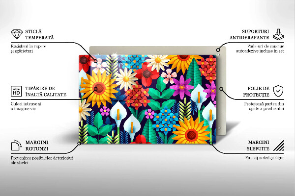 Copri piano cottura Illustrazione del prato dei fiori