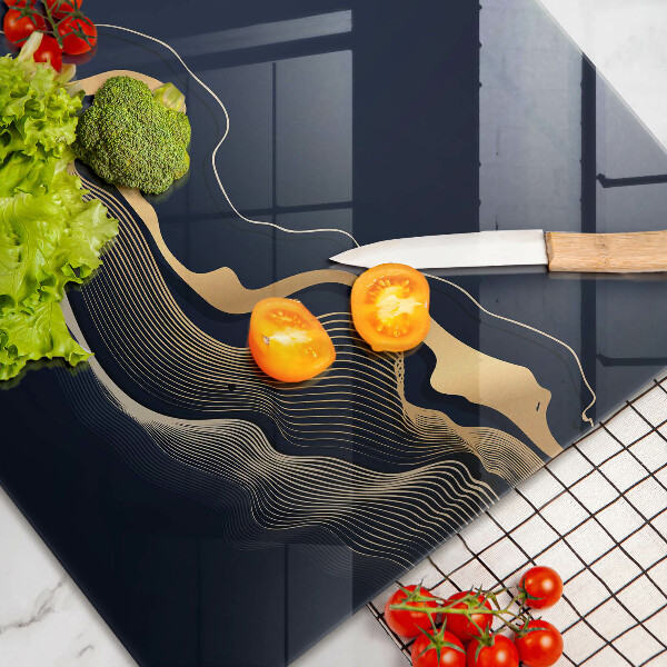 Copri piano cottura Linee dorate astratte